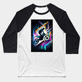 Cyber Future Dirt Bike With Neon Colors Baseball T-Shirt